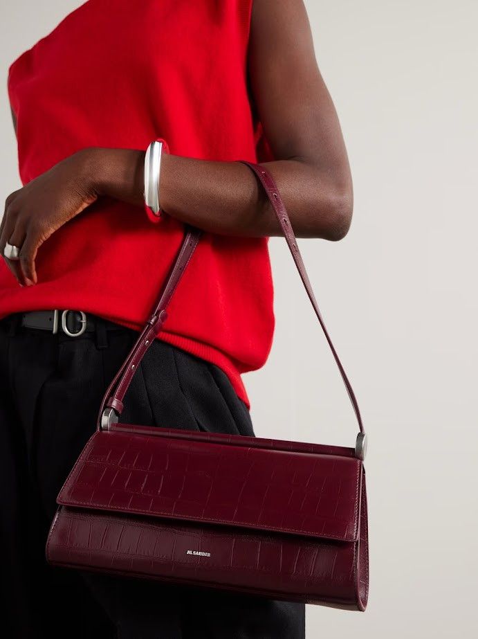 Jil Sander o1w1db10825 Size: OS / Shoulder Bag in Burgundy Size ONE SIZE - 2 Thumbnail
