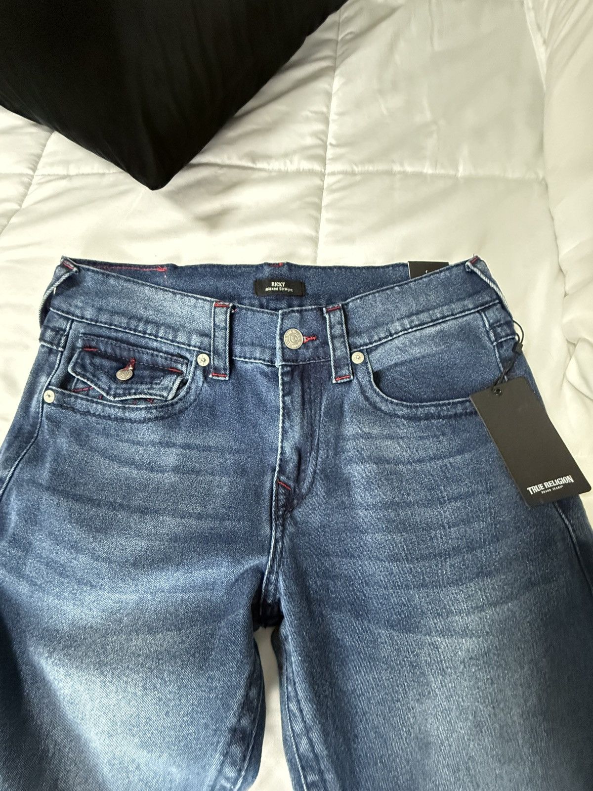 True Religion True Religion Ricky Straight Relaxed Jeans Size US 32 / EU 48 - 3 Thumbnail