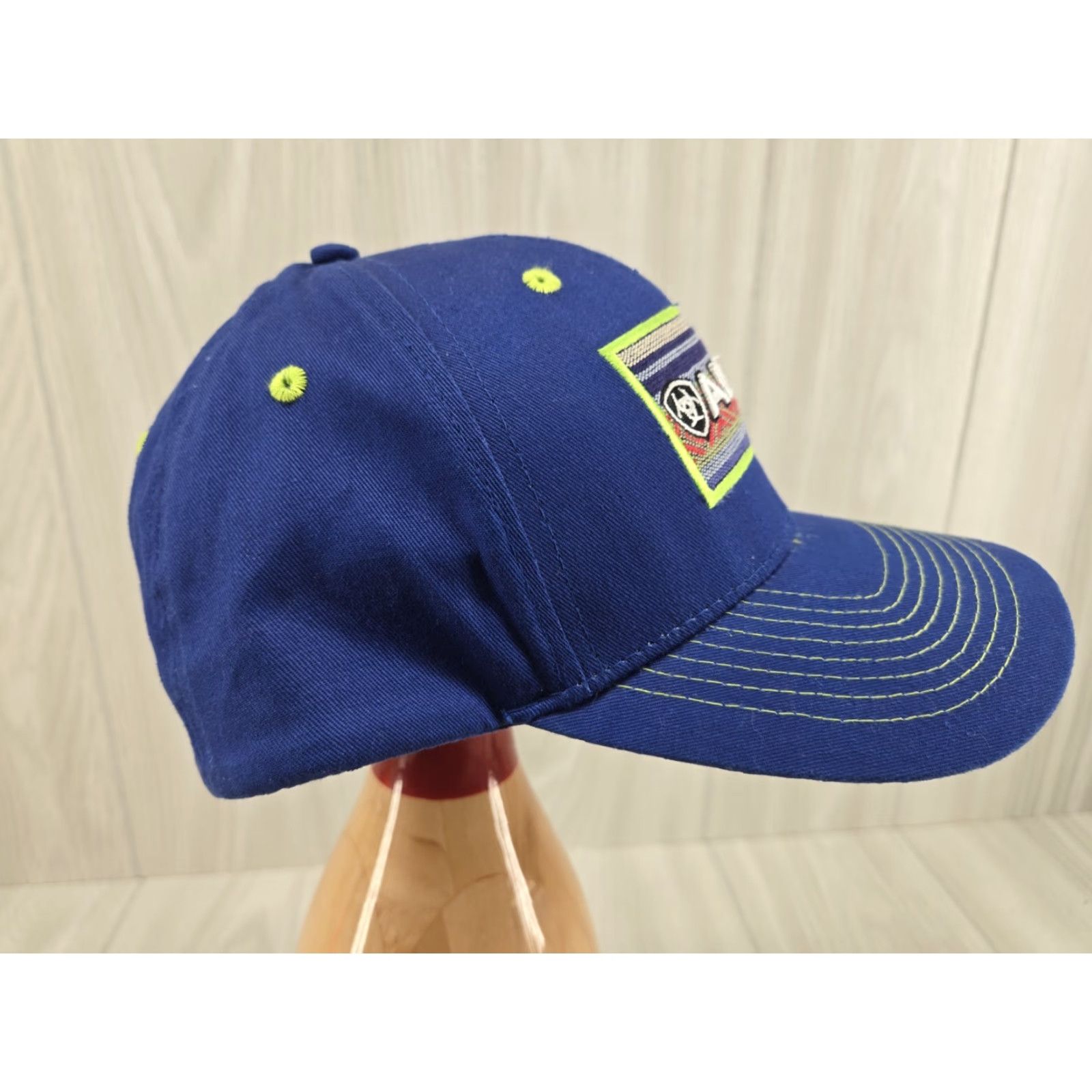 Ariat VINTAGE ARIAT Hat Cap Blue Green Adjustable Strap Solid One Size Men Blue Trucker Hat Size ONE SIZE - 4 Thumbnail