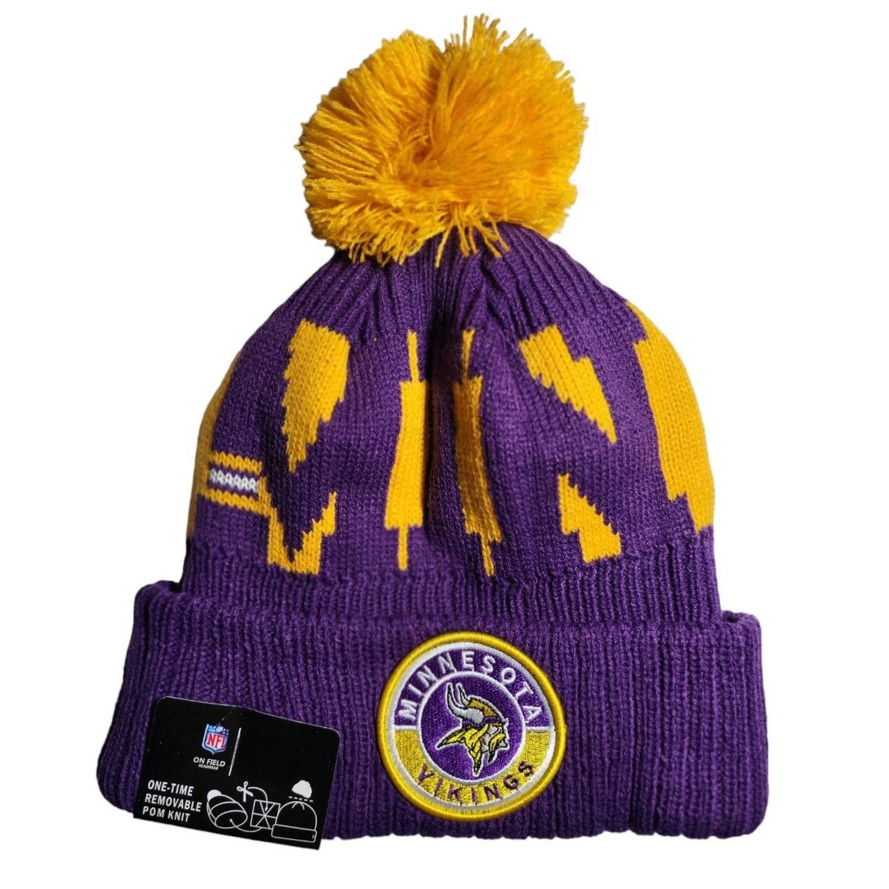 Other NWT Minnesota Vikings Sports Knit Pom Beanie Fleece Lined Size ONE SIZE - 3 Thumbnail