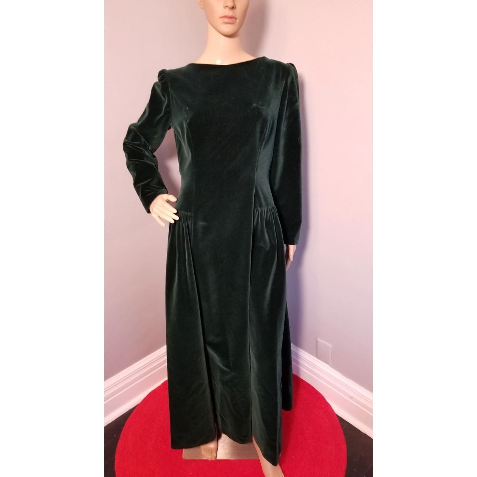 Bianchi Vintage Green Velvet Womens Dress Size shops 8