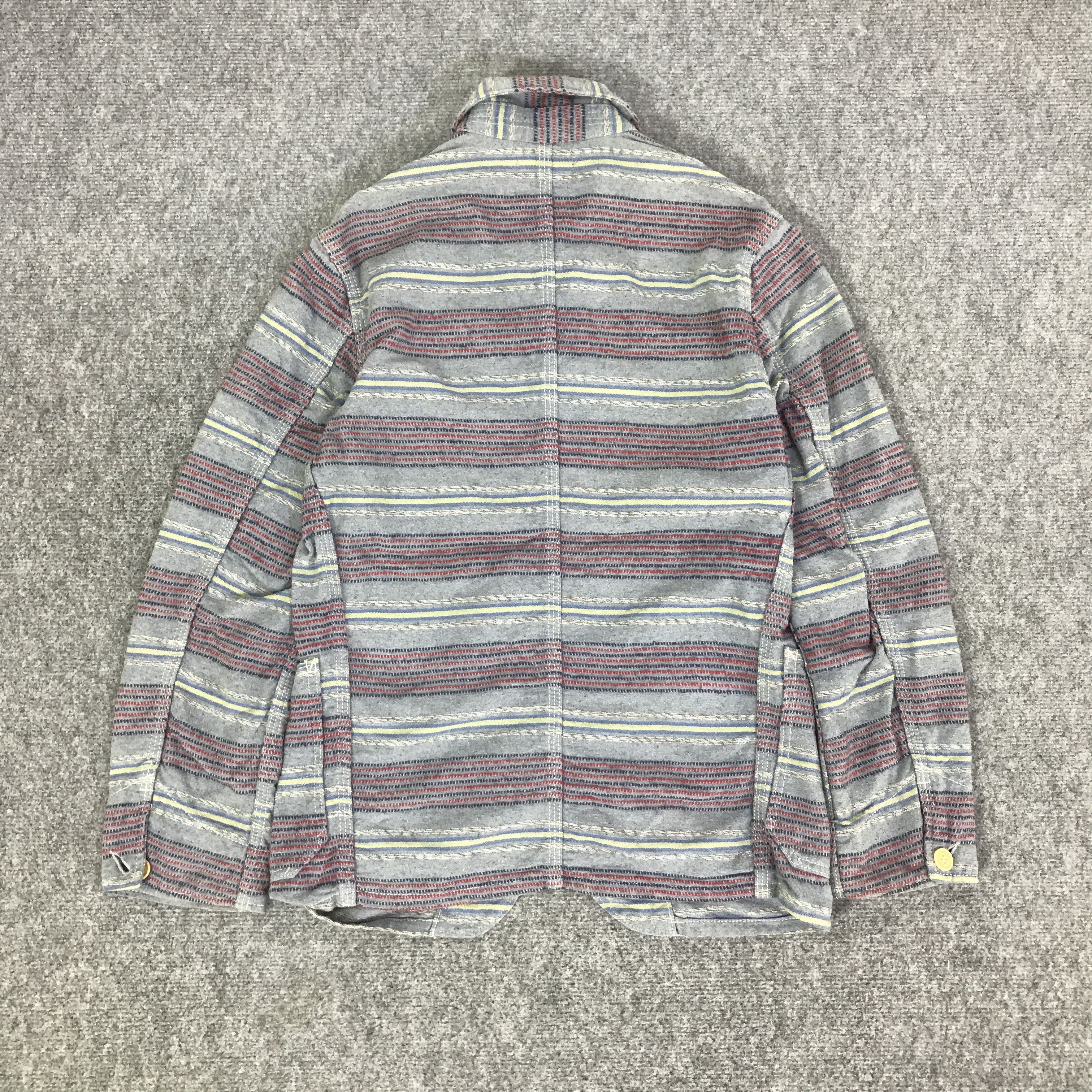 Blue Blue Japan BLUE BLUE INDIGO BUTTON STRIPED DESIGN JACKET K81B15 Size US M / EU 48-50 / 2 - 3 Thumbnail