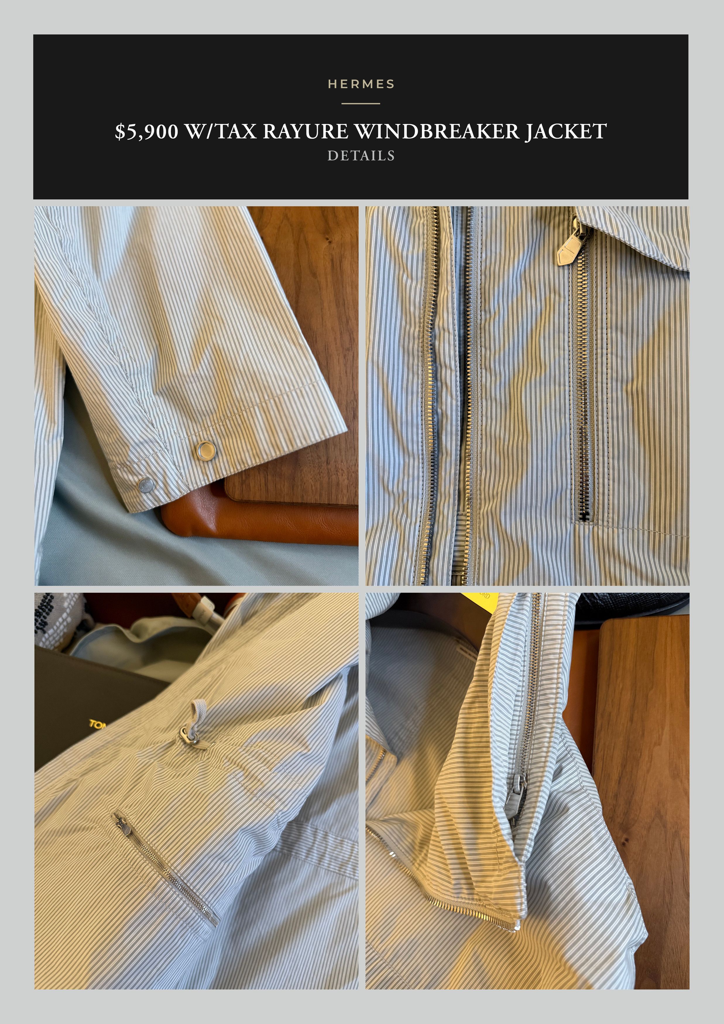 Hermes Coveted Rare New $5,900 w/tax HERMES “Rayure” Windbreaker Size US M / EU 48-50 / 2 - 22 Thumbnail