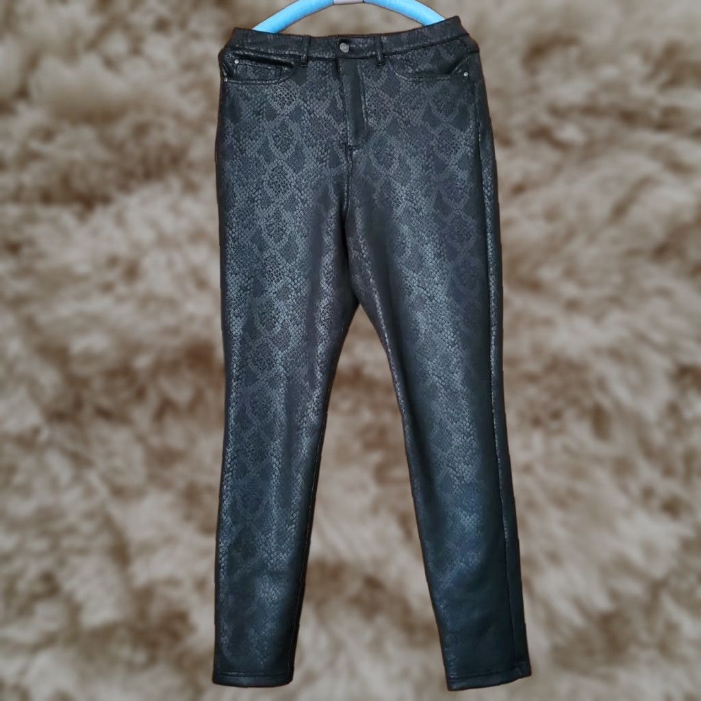 GUESS snake print black elastic skinny jeans Womens 8 No tag High rise waist 29-33