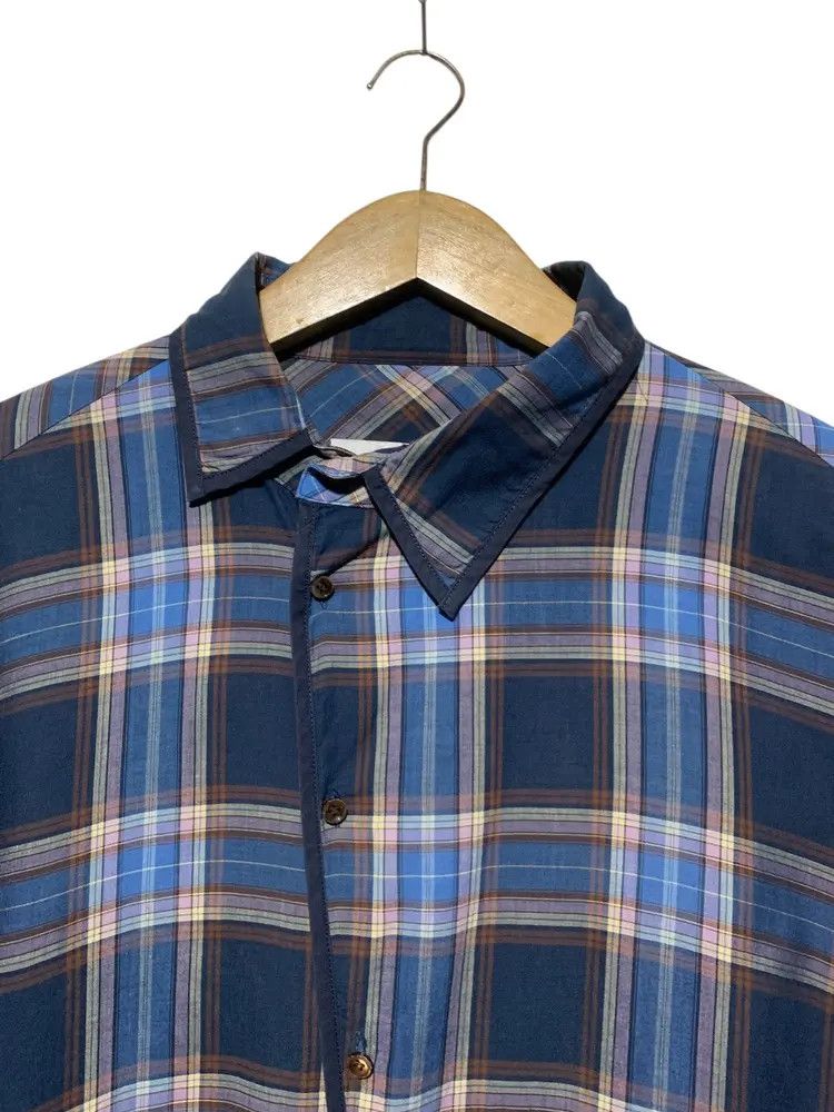 Solid Homme Solid Homme x wooyoungmi asymmetrical blue check shirt Size US M / EU 48-50 / 2 - 3 Thumbnail