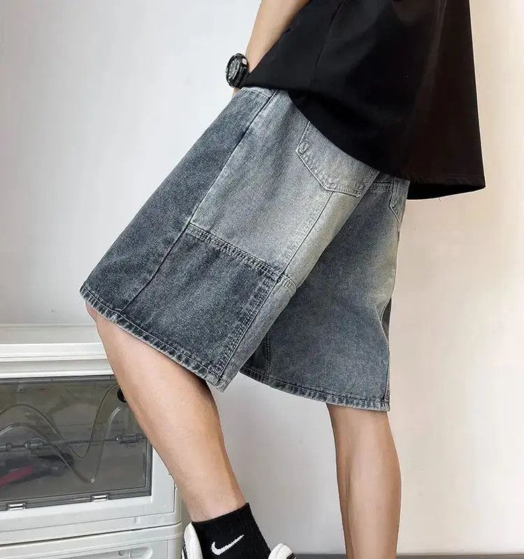 Japanese Brand Retro washed patchwork denim shorts Size US 32 / EU 48 - 5 Thumbnail
