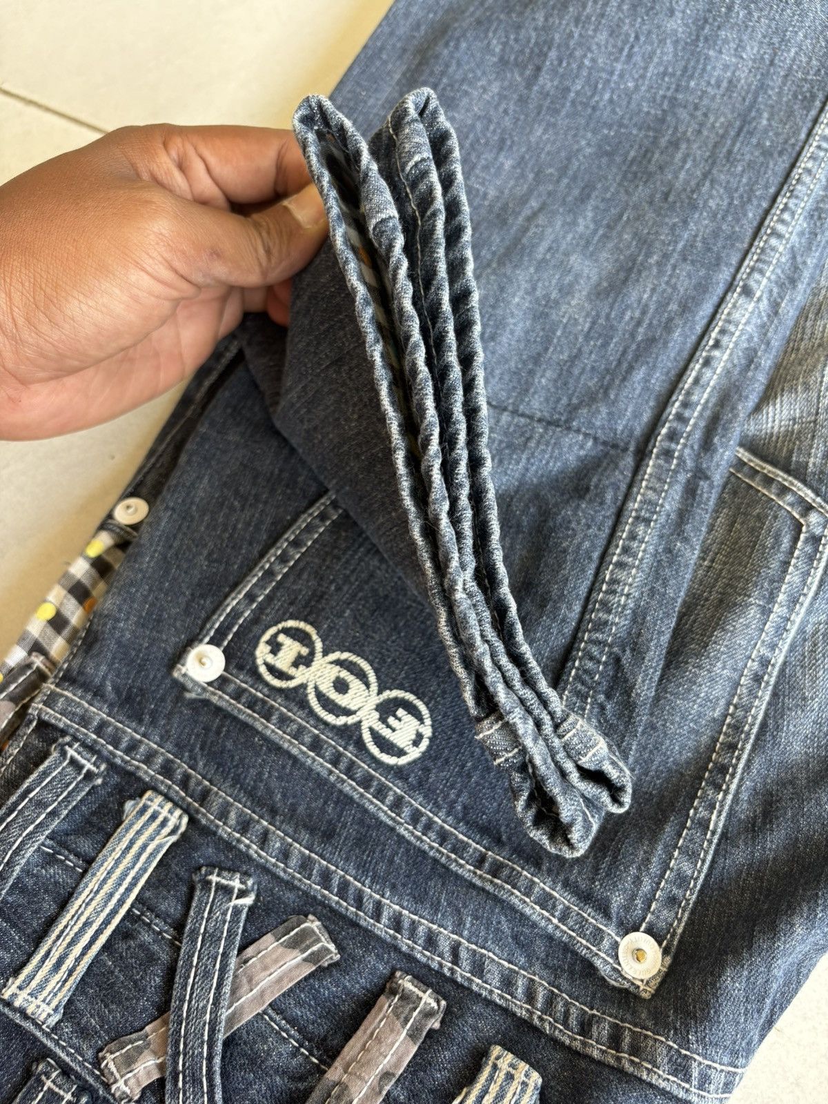 Other Japanese Streetwear Double Waist Jeans Distressed Denim Size US 31 - 15 Thumbnail