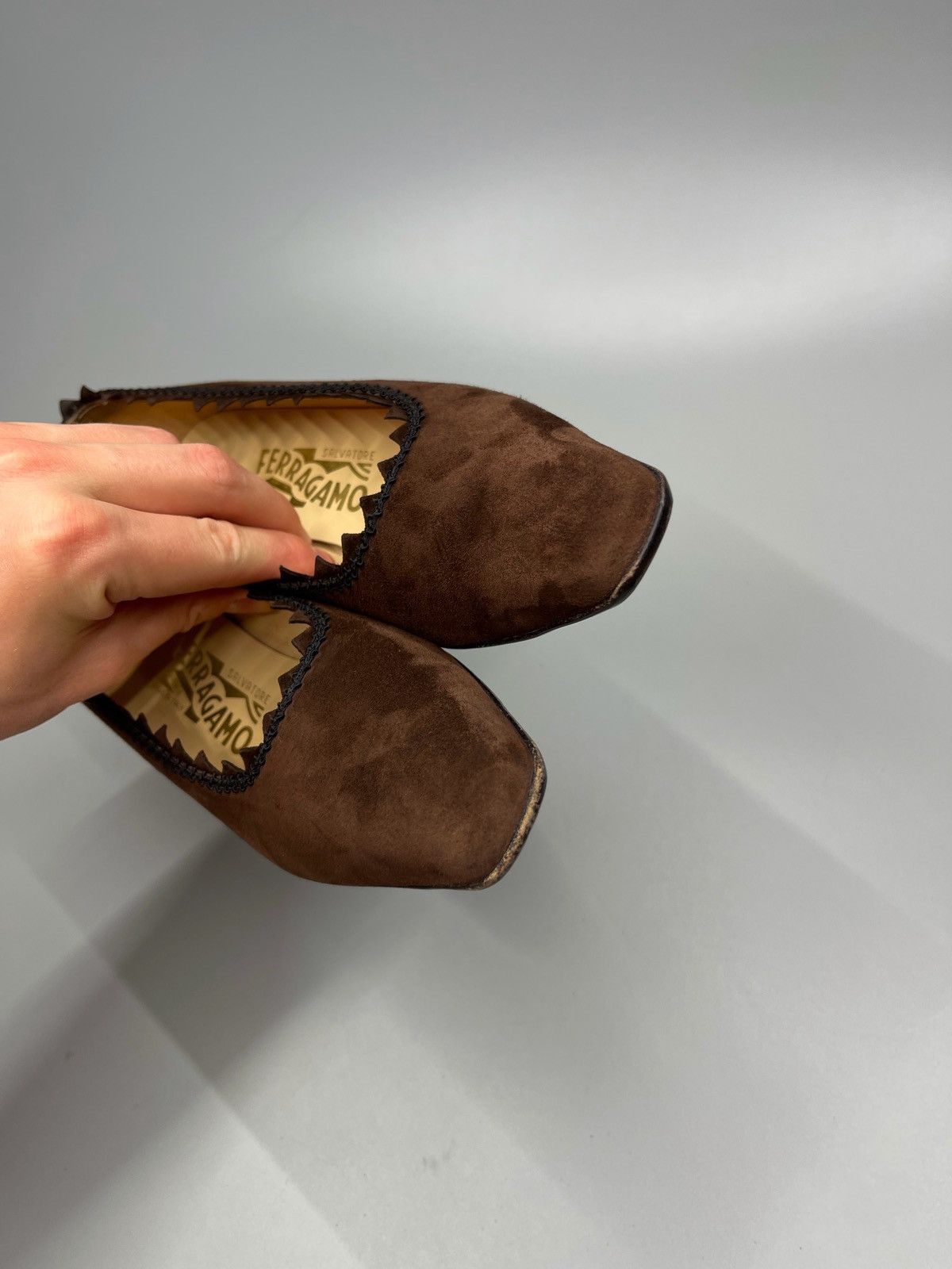 Salvatore Ferragamo Salvatore Ferragamo Brown Suede Heels Size US 6.5 / IT 36.5 - 13 Thumbnail