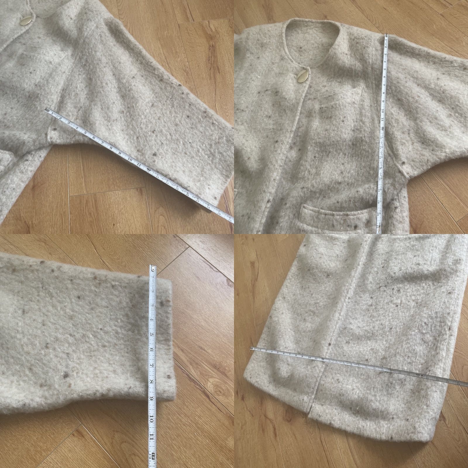 Vintage VINTAGE Bespoke Overcoat Womens Beige Wool Blend Duster Long Large Oversized Button Pockets 70s Bohemian Classic Designer Coat Women Size L / US 10 / IT 46 - 8 Thumbnail