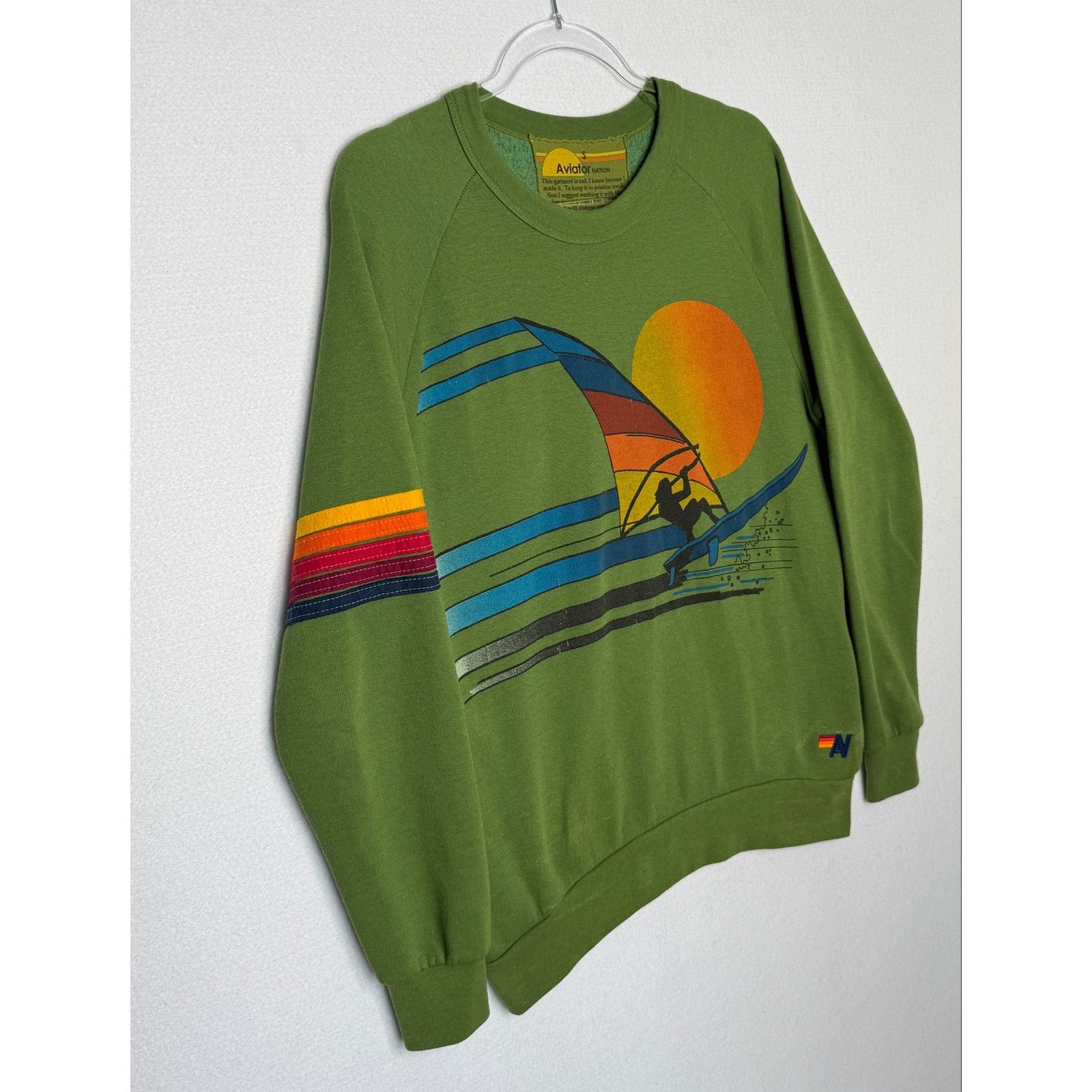 Aviator Nation Early Aviator Nation Surf Sweatshirt Green Rainbow Windsurf Size S / US 4 / IT 40 - 6 Thumbnail