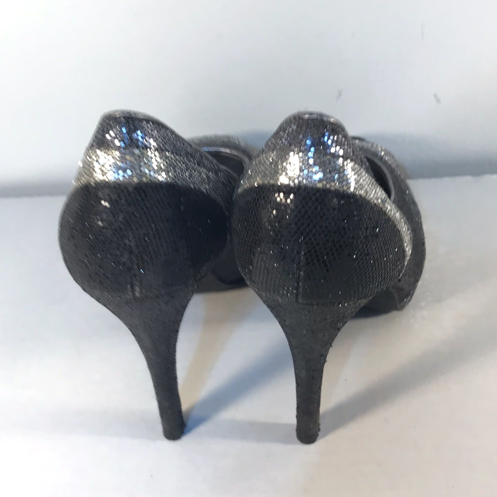 Worthington VINTAGE Worthington Women's Pump Shoes Size 9M Peep Toe Glitter Sequin Stiletto Heel Party Cocktail Dress Sandal Size US 9 / IT 39 - 4 Thumbnail