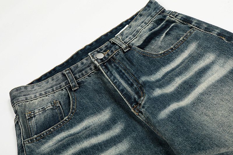 Vintage Retro distressed washed whiskered scimitar jeans for men Size US 32 / EU 48 - 3 Thumbnail