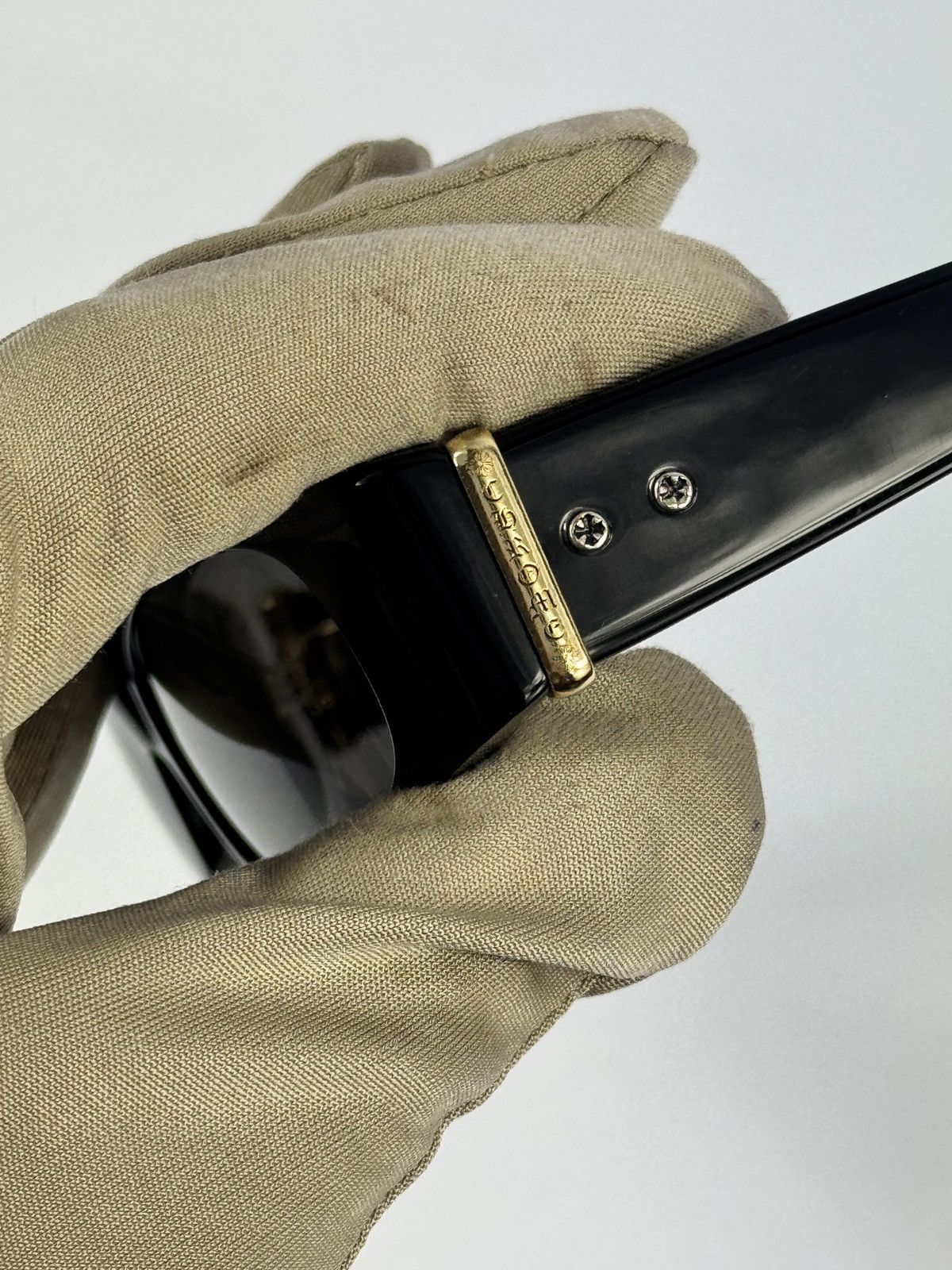Chrome Hearts LORDN GOLD DETAILED BLACK FRAME SUNGLASSES Size ONE SIZE - 6 Thumbnail