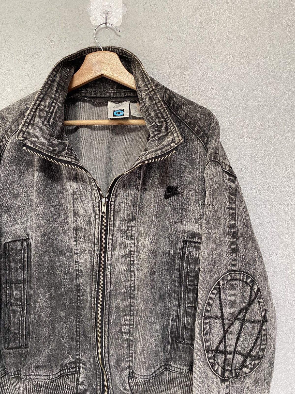 Nike × Vintage Vintage 90s Nike Challenge Court denim jacket small logo Size US S / EU 44-46 / 1 - 3 Thumbnail