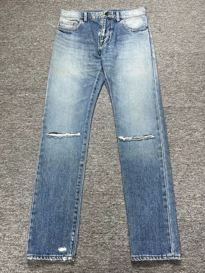 Yves Saint Laurent Saint Laurent 16ssD10 Knife Cut Jeans 2502-Nextarrow Size US 28 / EU 44 - 1 Thumbnail