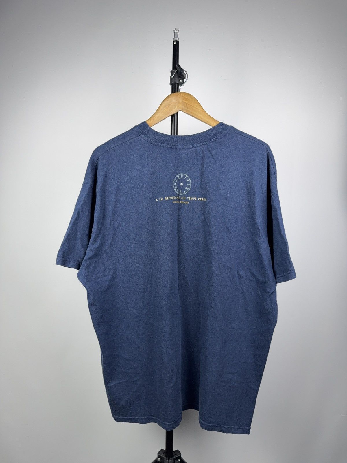 Vintage Parole di Cotone Marcel Proust Quote Tee Navy Italy Vintage Size US L / EU 52-54 / 3 - 7 Thumbnail