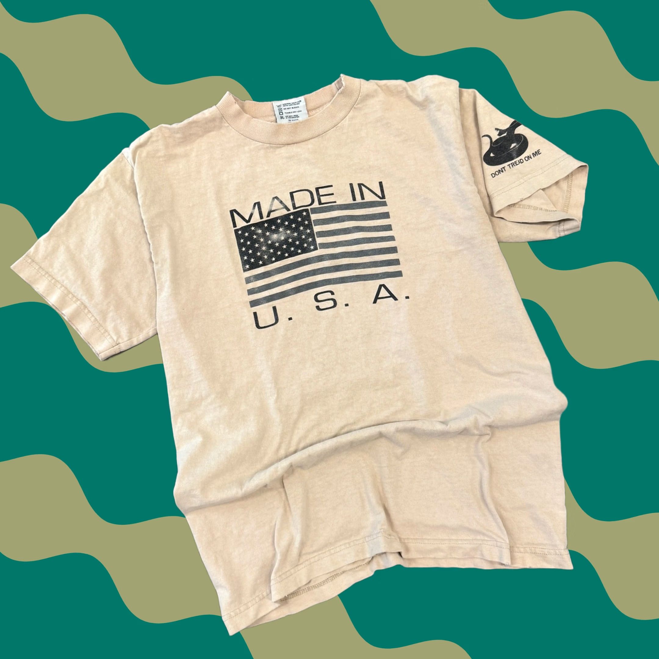 Vintage VINTAGE Y2K Made In USA Don't Tread On Me Patriotic Beige Graphic Tee Medium Shirt Mens M Size US M / EU 48-50 / 2 - 1 Thumbnail