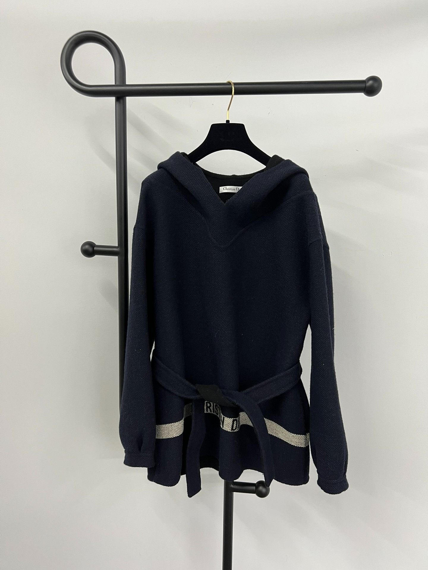 Dior Dior Navy Hooded Wool Coat Sweater Size S / US 4 / IT 40 - 1 Thumbnail