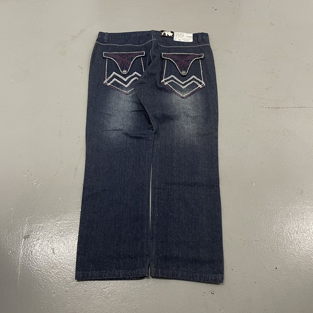 image of Jungle 8Ight Crazy Deadstock Baggy Y2K Jnco Southpole Jeans in Navy, Men's (Size 40)