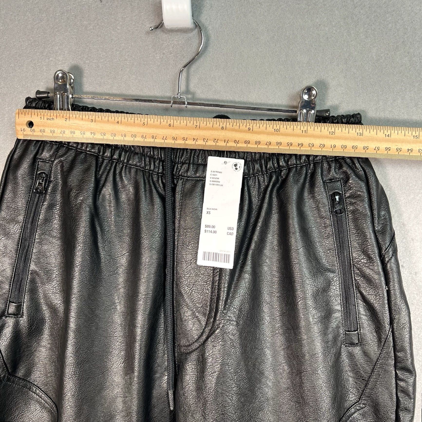 CLOT NWT! Standard Cloth Pants Womens XS Black Faux Leather Biker Ankle Zip Size 26" / US 2 / IT 38 - 2 Thumbnail