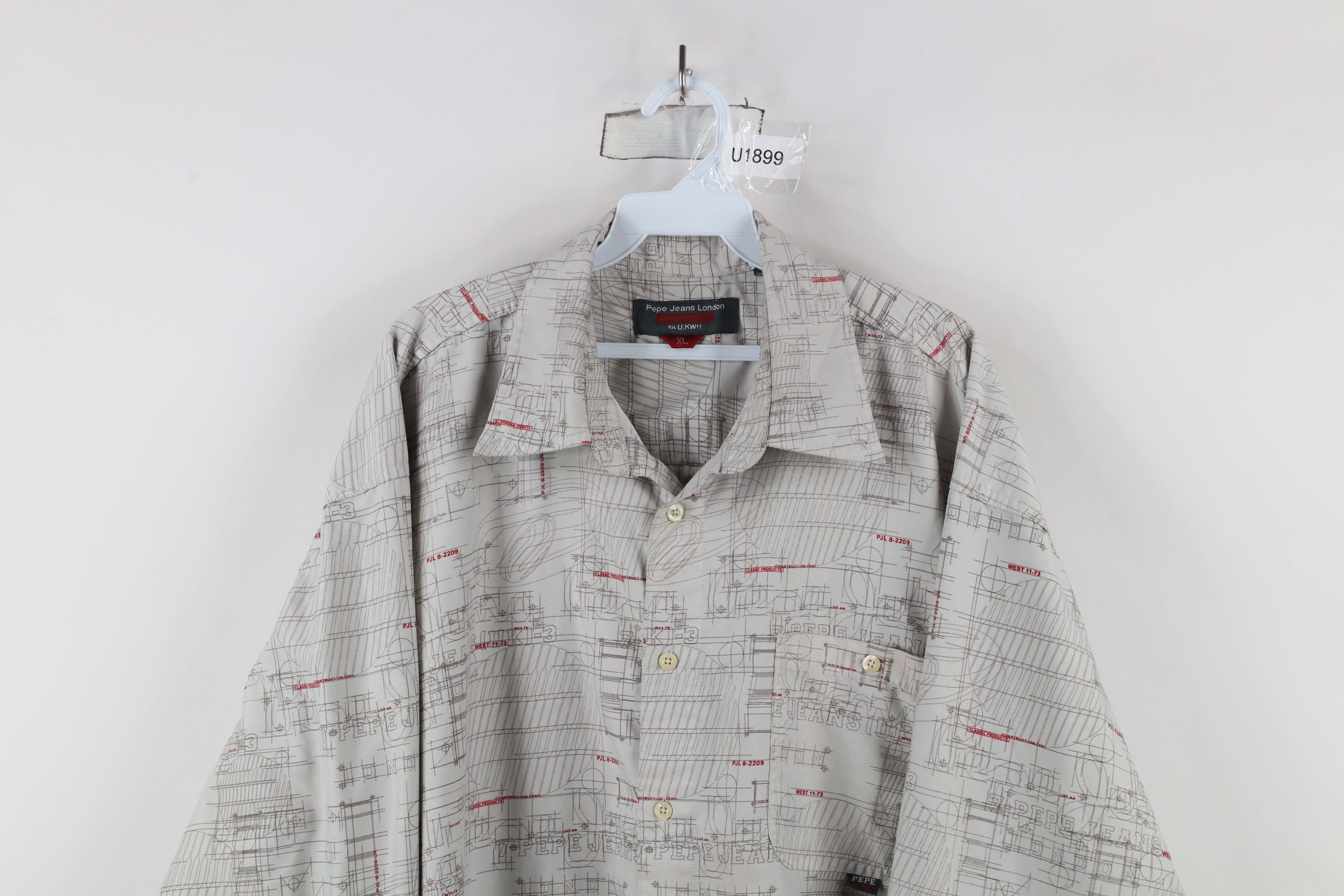 Vintage Vintage 90s Y2K Pepe Jeans Over Print Collared Button Shirt Size US XL / EU 56 / 4 - 2 Thumbnail