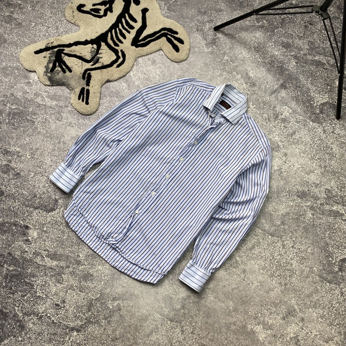 Etro Vintage Etro Milano Basic blue luxury rare Oldmoney shirt Size US S / EU 44-46 / 1 - 1 Thumbnail