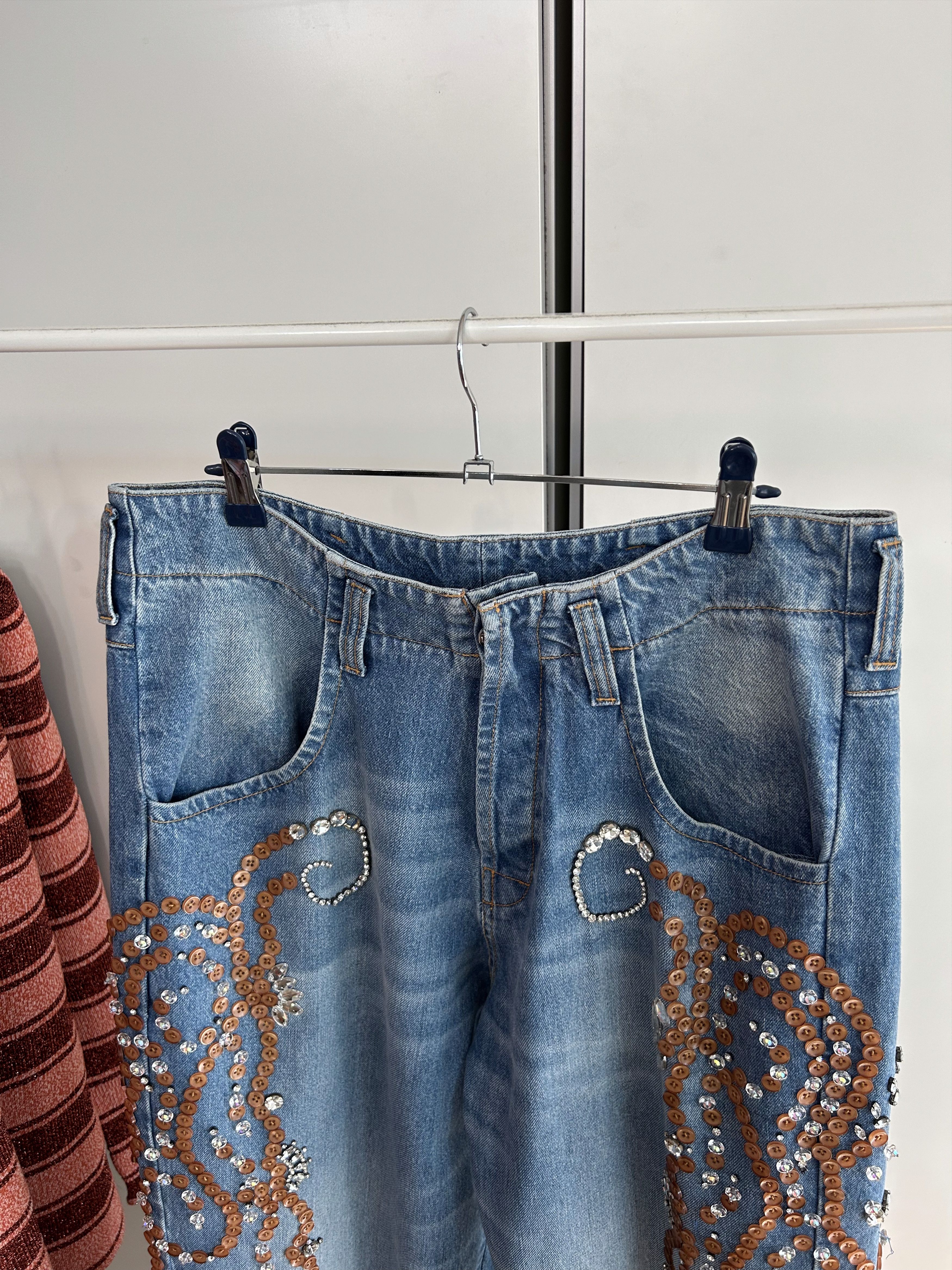 Blluemade BLUEMARBLE Beaded Embellished Denim Pants Size US 31 - 3 Thumbnail