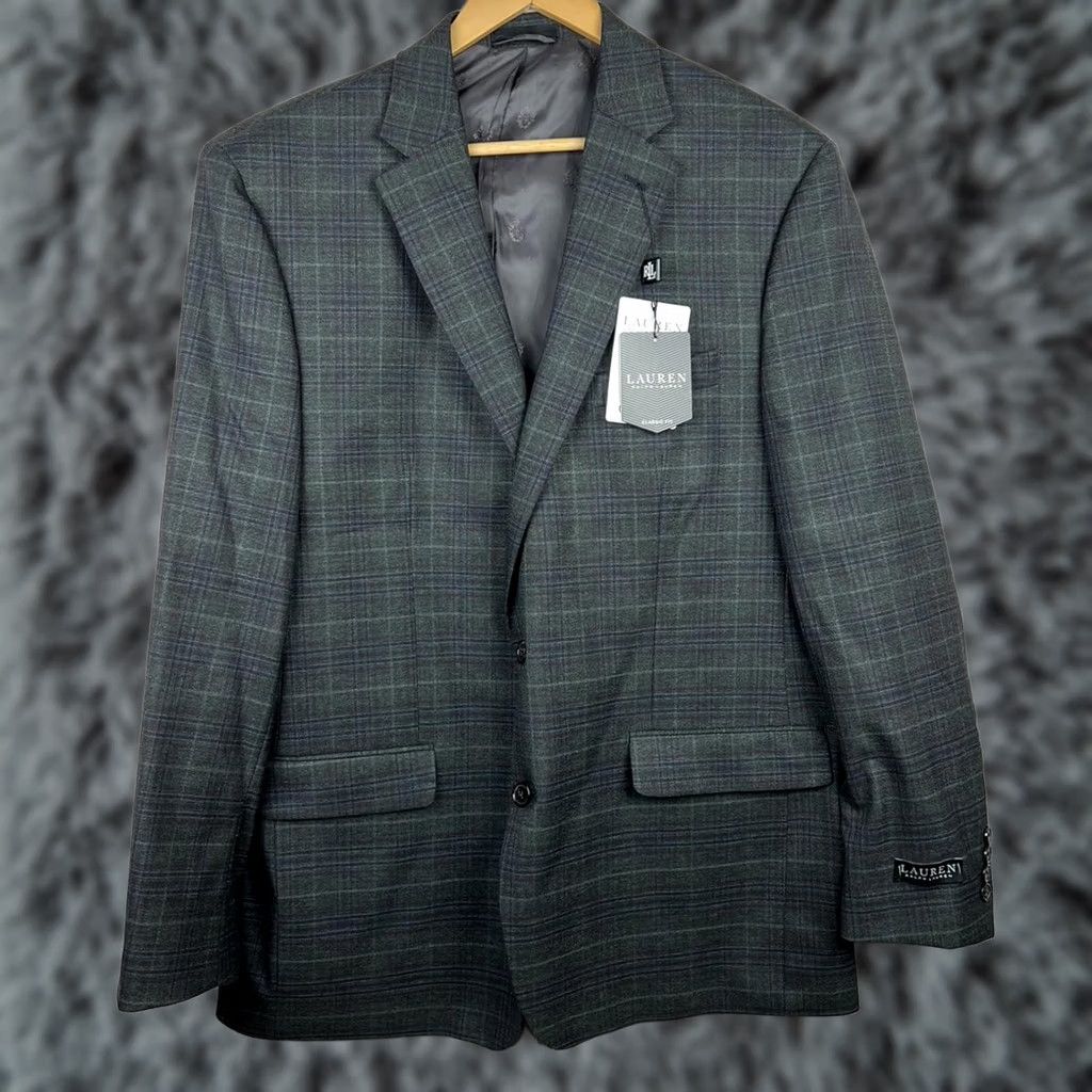 Ralph Lauren Ralph Lauren Blazer Grey Plaid Mens L Size 42R - 1 Thumbnail