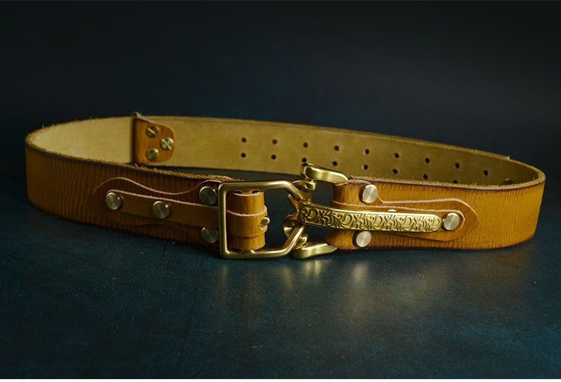 Japanese Brand × Leather Leather Copper Buckle Belt Size ONE SIZE - 2 Thumbnail