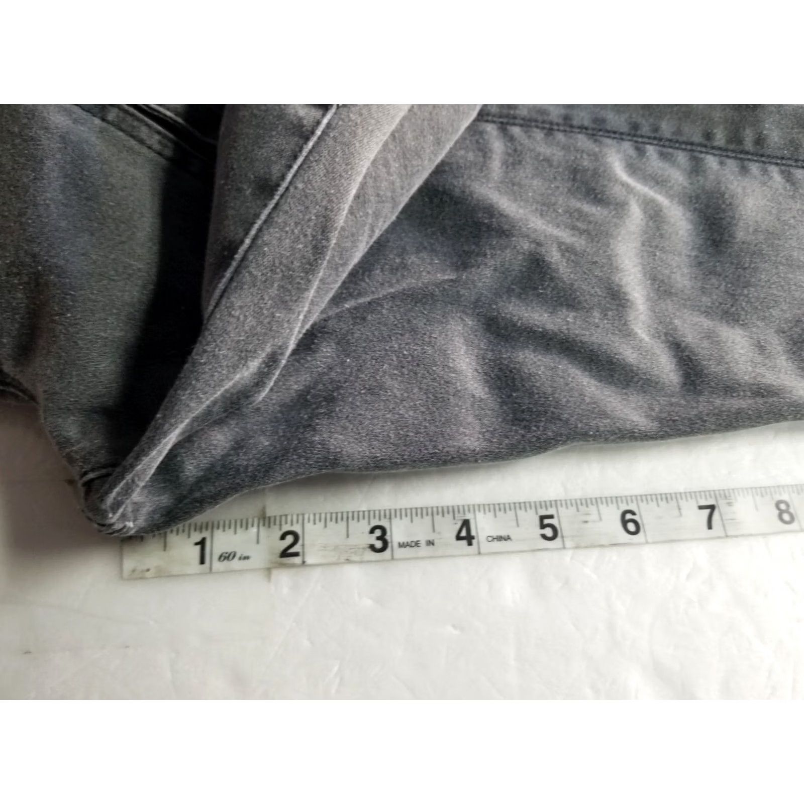 Vintage Caché Gray Denim Pants Size 0 Straight Leg Zip Details Women Cotton Polyester Spandex Mid Rise 23.5” Inseam Belt Loops Pockets Size 25" / US 0 / IT 36 - 5 Thumbnail