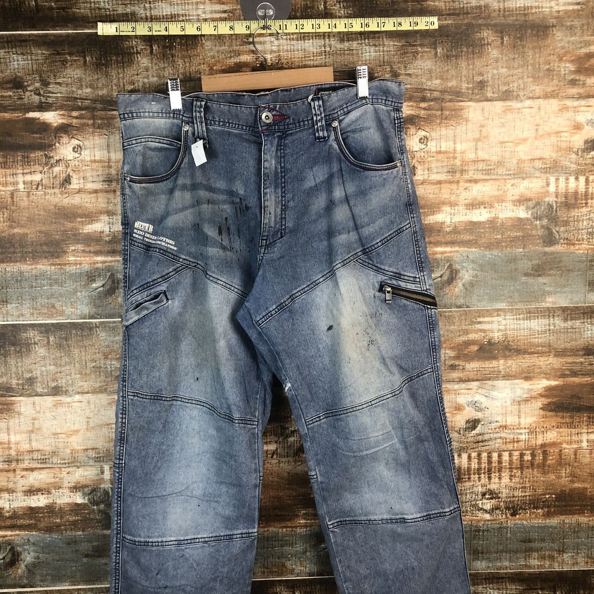 Japanese Brand DL Blue B Cargo Multipocket Blue Pants #C290 Size US 33 - 2 Thumbnail
