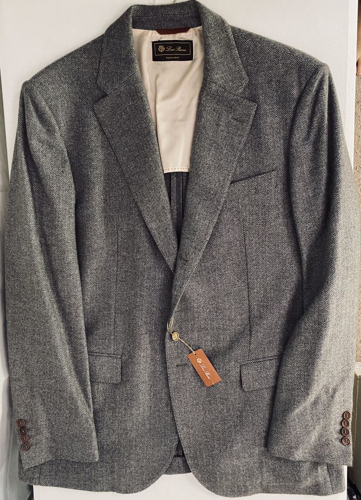 Loro Piana Loro Piana 🇮🇹 Herringbone Cashmere Goatskin Madrid Jkt 56 NEW Size US XL / EU 56 / 4 - 12 Thumbnail