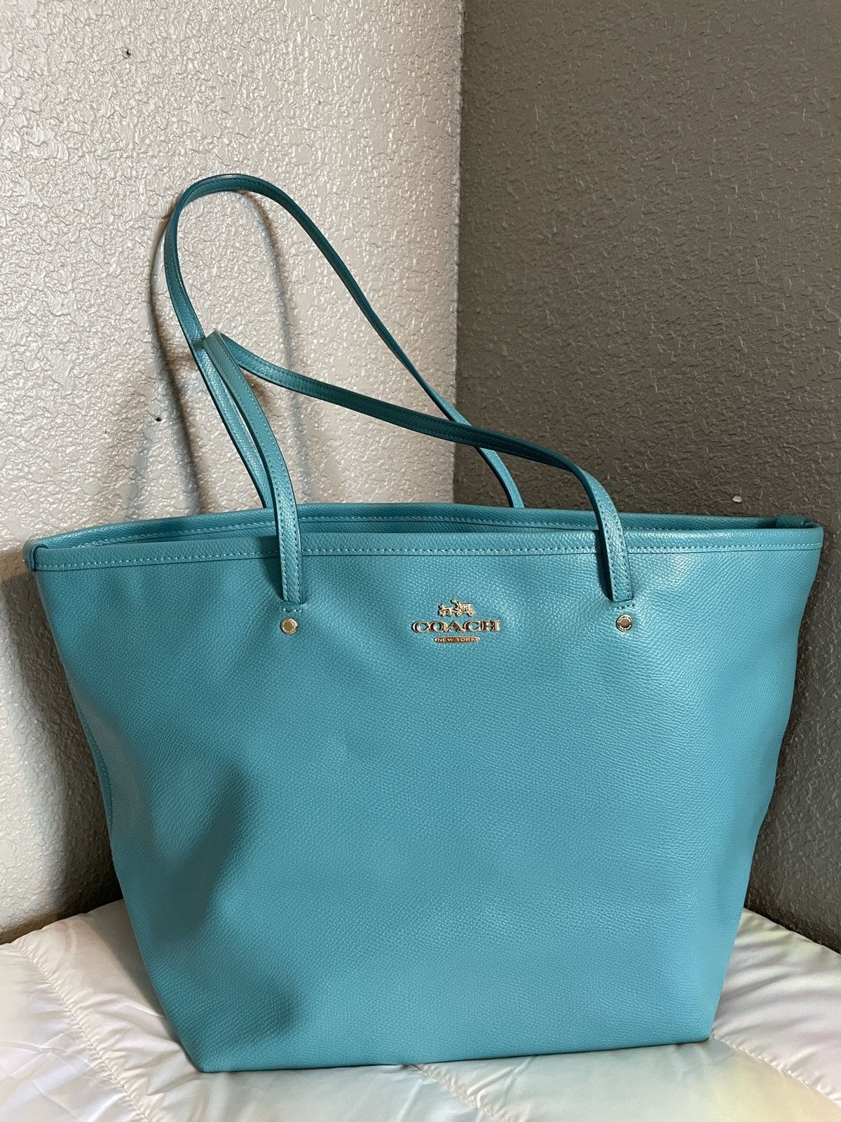 image of Used Once Coach Bag in Green, Women's