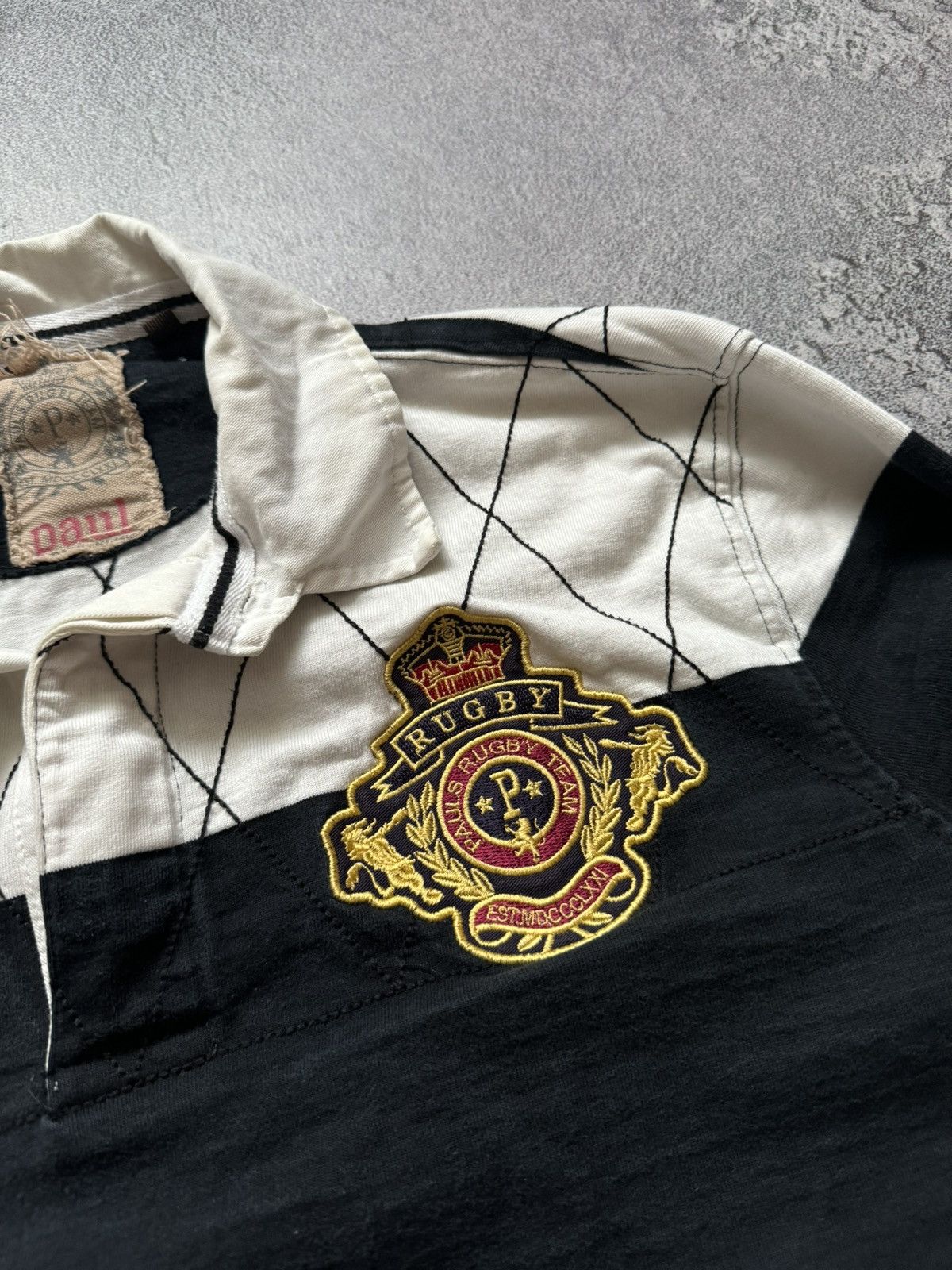Designer × Vintage Paul kehl M striped big logo rugby 🏉 jersey sweatshirt 00s Size US M / EU 48-50 / 2 - 6 Thumbnail
