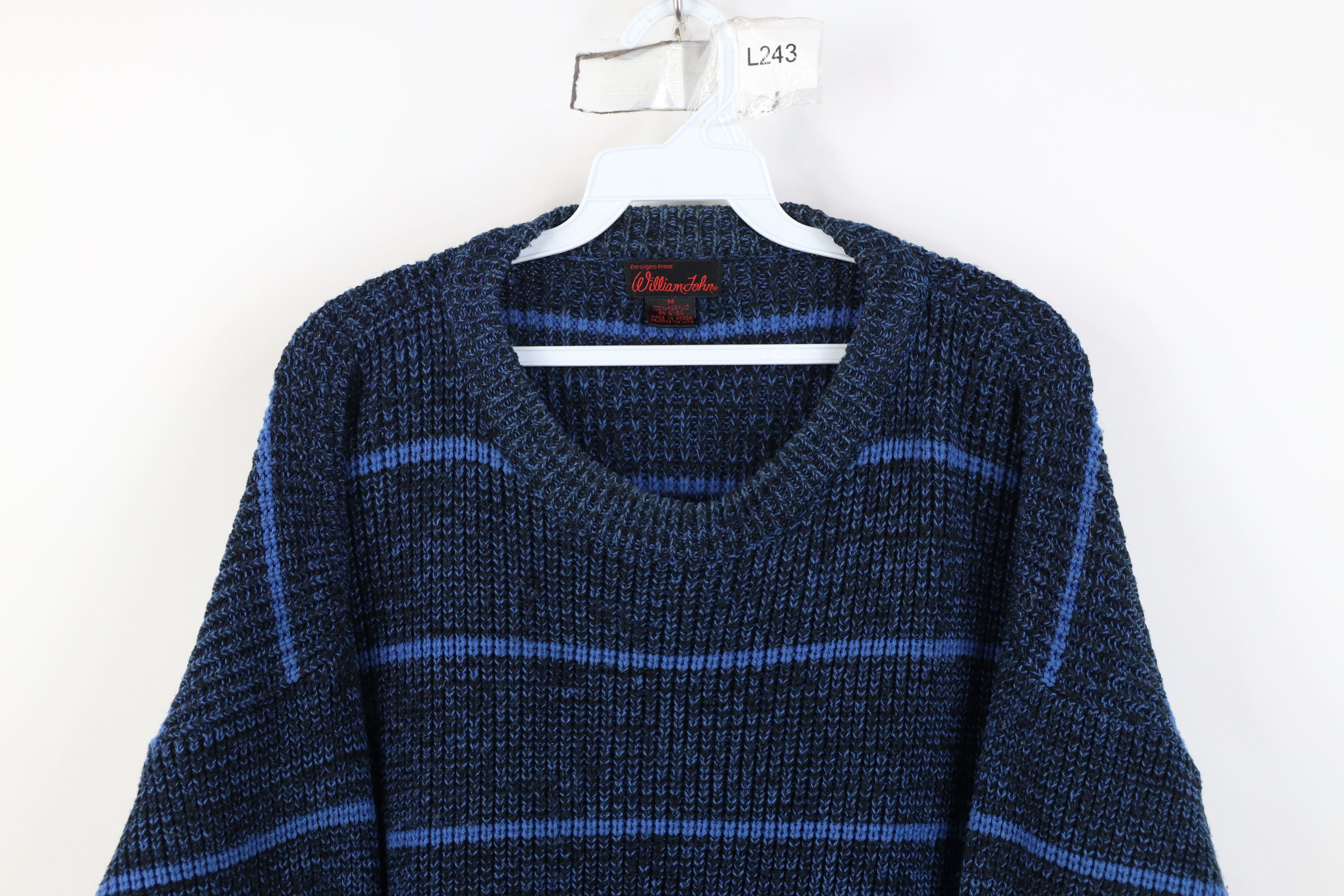 Vintage Vintage 90s Streetwear Striped Ribbed Knit Crewneck Sweater Size US M / EU 48-50 / 2 - 2 Thumbnail