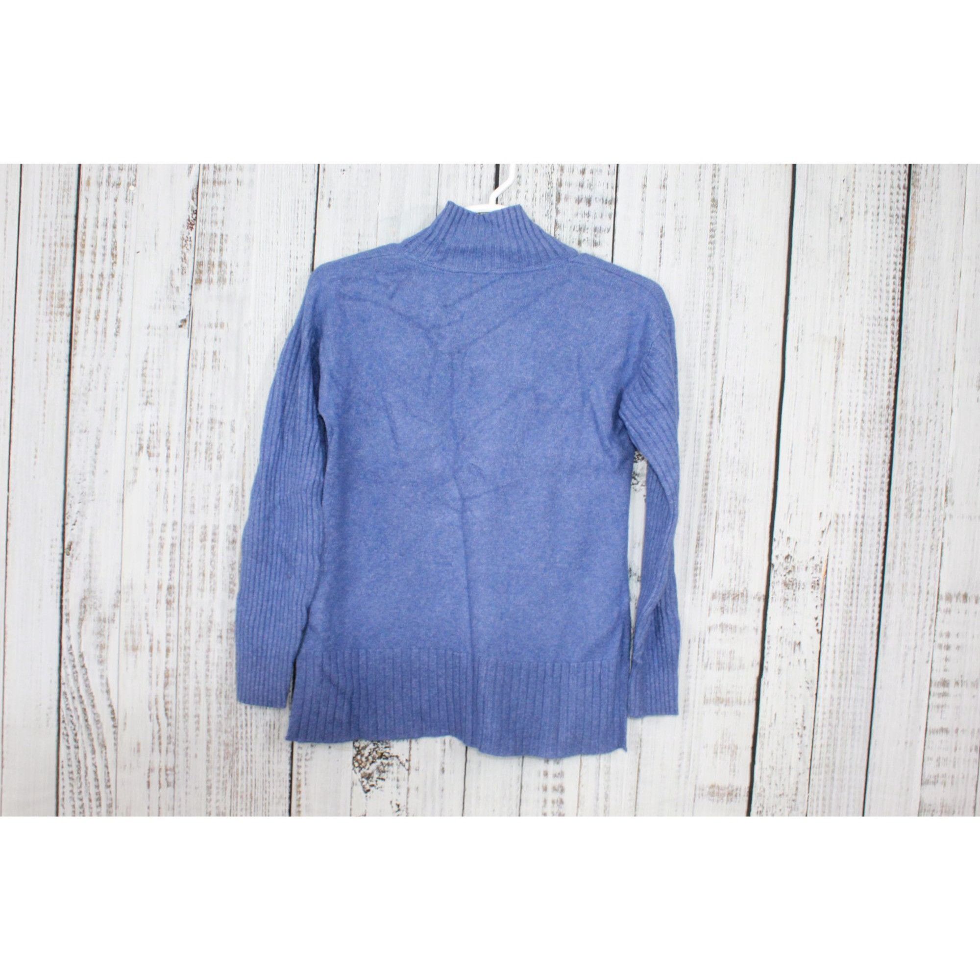 L.L. Bean LL Bean Women's Indigo Heather Essential Turtleneck Sweater Size M / US 6-8 / IT 42-44 - 2 Thumbnail