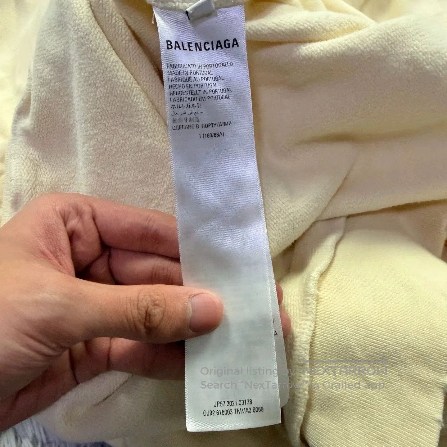 balenciaga scissors hoodie in beige color.