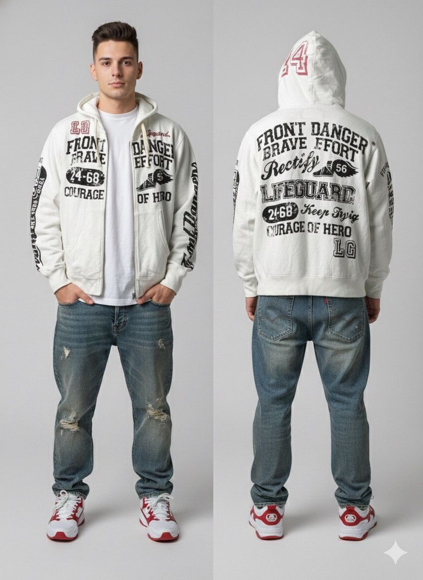 Japanese Brand 🔥Lifeguard Front Danger Zipper Hoodies Size US M / EU 48-50 / 2 - 1 Thumbnail