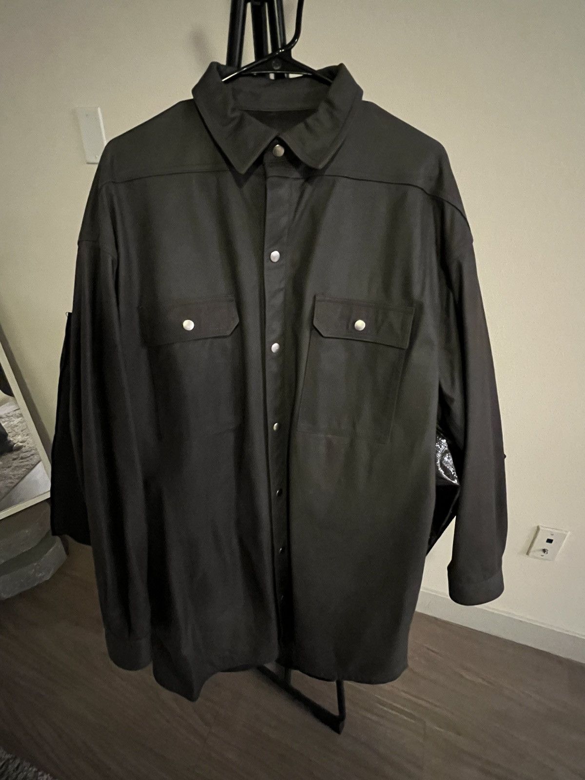 Rick Owens Rick Owens Oversized leather outershirt jacket dark dust Size US M / EU 48-50 / 2 - 1 Thumbnail