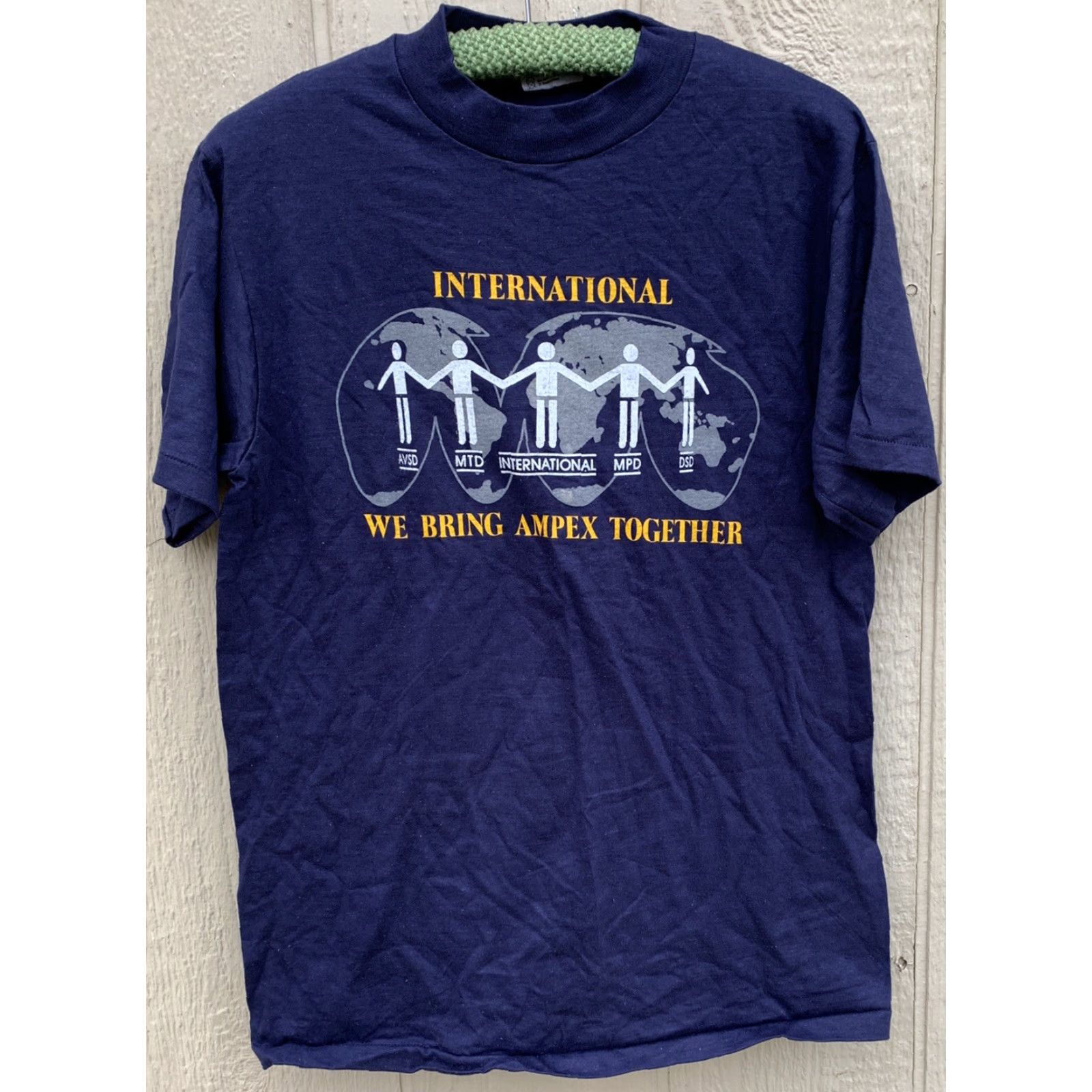 Hanes VINTAGE Hanes Maverick INTERNATIONAL MPD DSD We Bring AMPEX Together Tee Shirt M Blue Mens 1980s Graphic Tee Size ONE SIZE - 6 Thumbnail