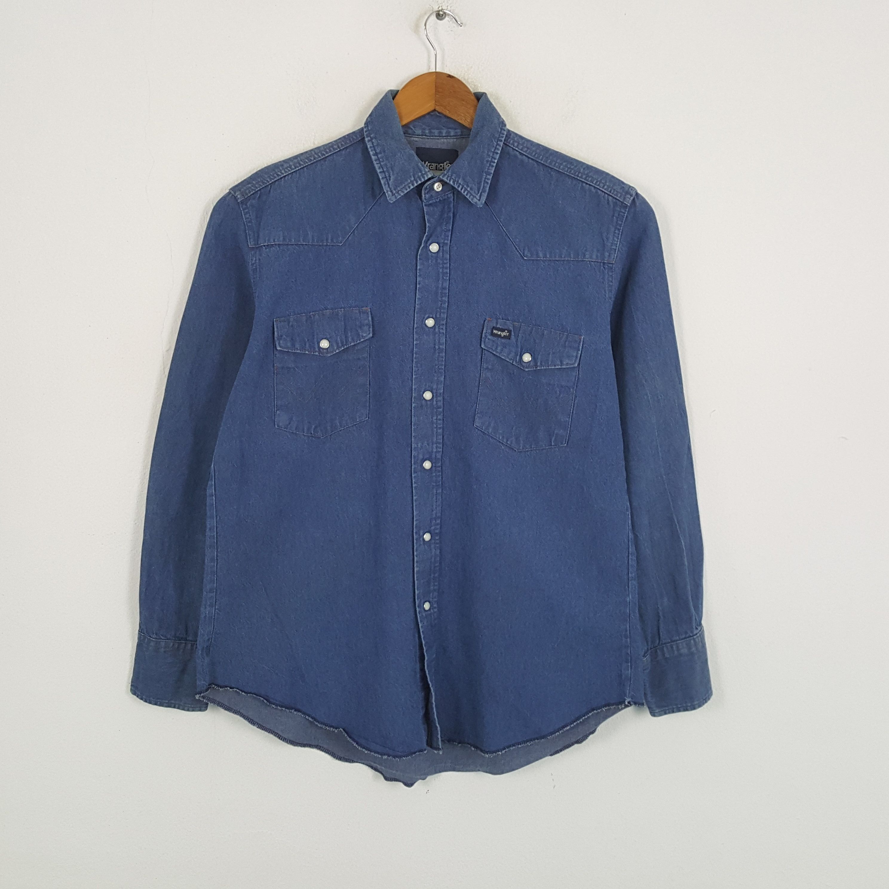 Vintage × Wrangler Vintage WRANGLER American Classic Western Denim Shirt Size US L / EU 52-54 / 3 - 1 Thumbnail