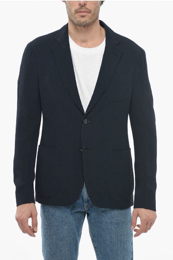image of Armani Og1Mm0424 Lined Upton Blazer In Blue, Men's (Size Large)