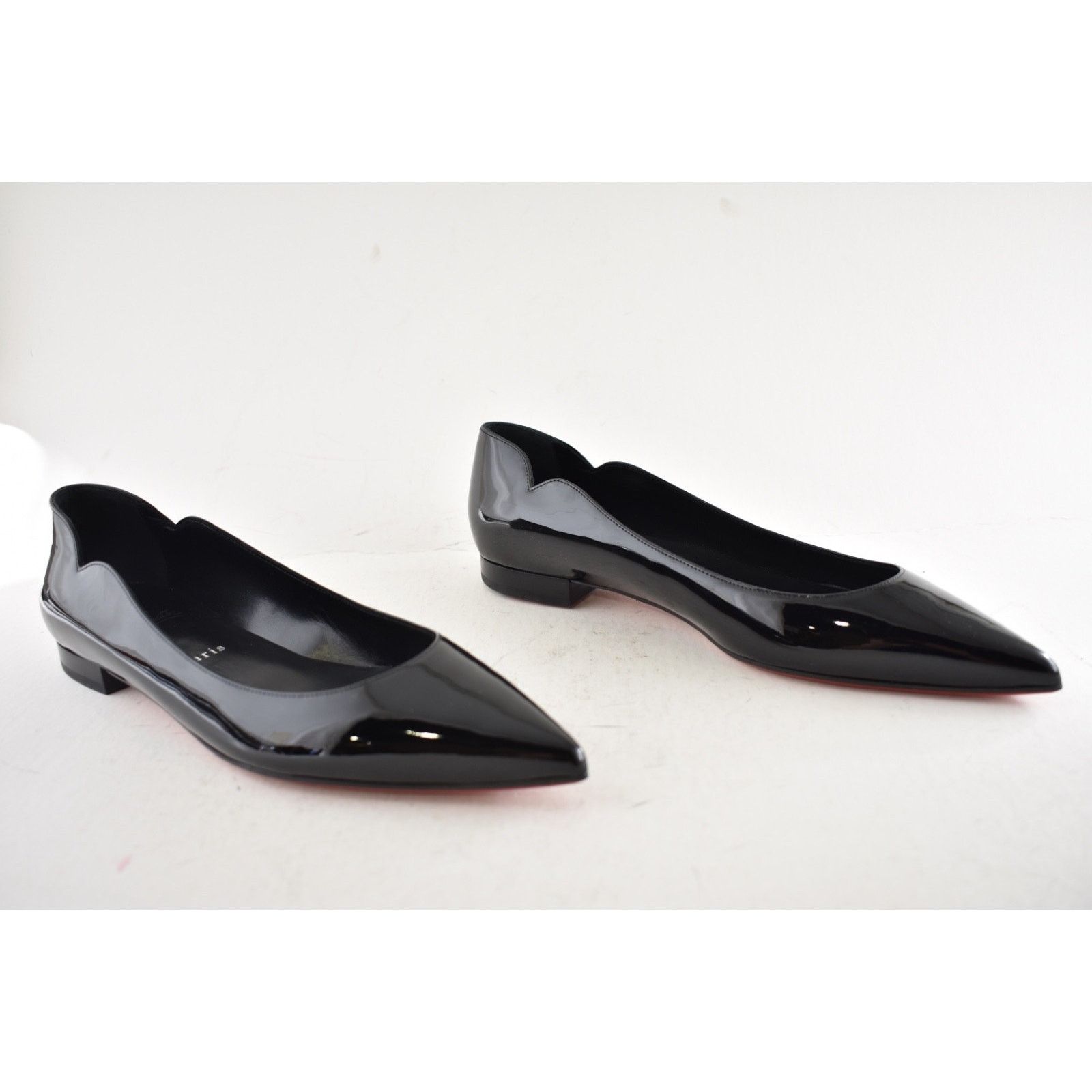 Christian Louboutin Christian Louboutin Hot Chickita Flat Black Patent Leather Size US 11 / IT 41 - 4 Thumbnail