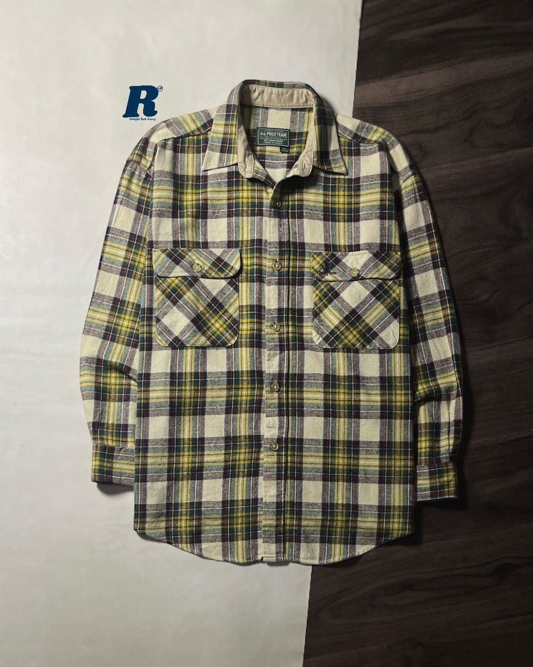 Polo Ralph Lauren Heavy Flannel Shirt R.Q POLO TEAM Size M fit XL Size US XL / EU 56 / 4 - 1 Thumbnail