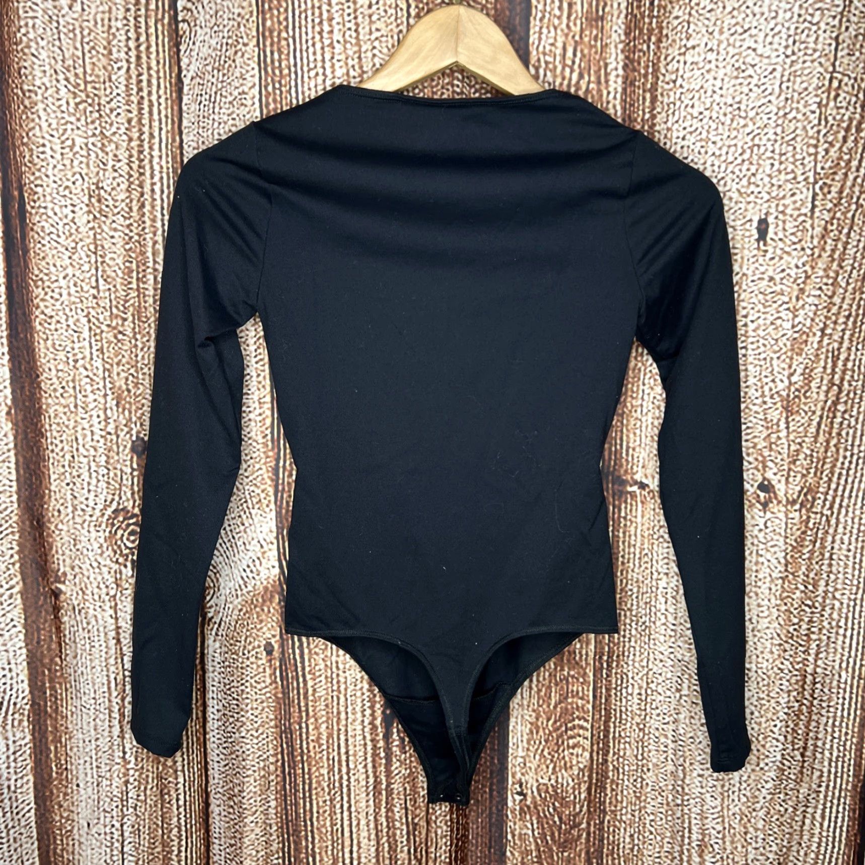 Abercrombie & Fitch Abercrombie & Fitch Soft A&F Collection Black Long Sleeve Bodysuit XS Size XS / US 0-2 / IT 36-38 - 3 Thumbnail