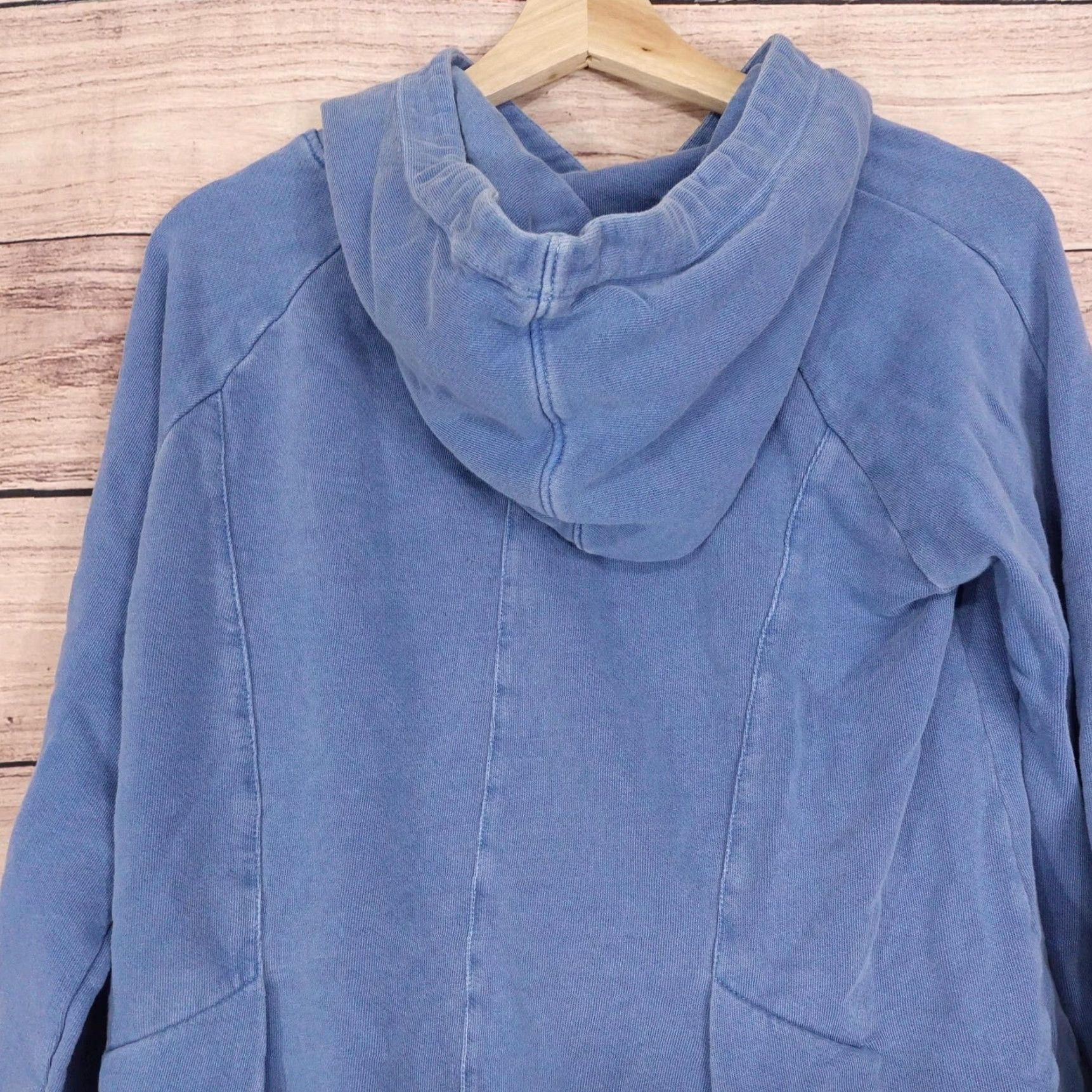 Vintage Pilcro by Anthropologie Hoodie Womens M Blue Pullover Terry Hooded Pleated Size M / US 6-8 / IT 42-44 - 5 Thumbnail