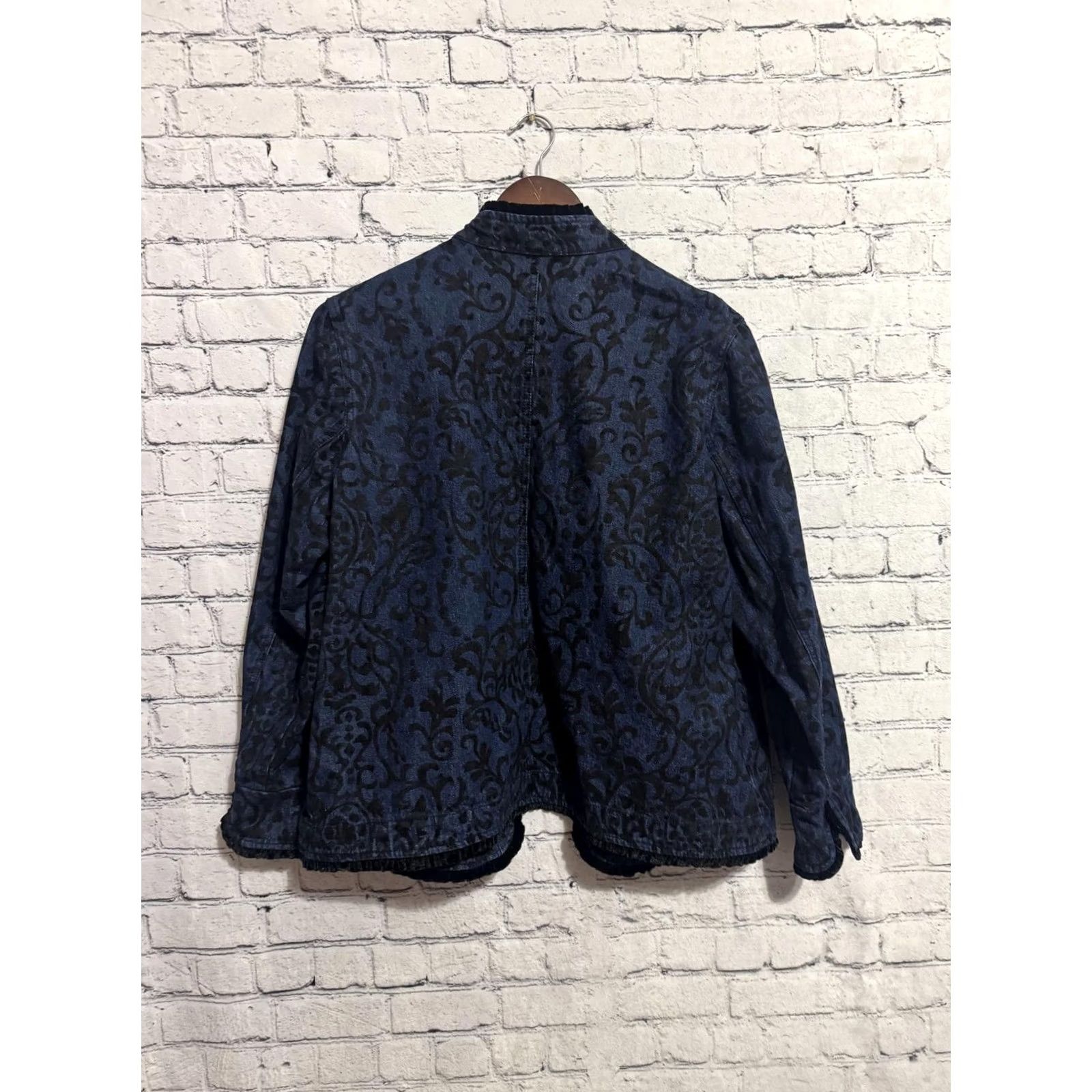 Liz Claiborne Liz Claiborne Jacket Women XL Blue Paisley Cotton Mid-Length Patterned Regular Coat/Jacket Size XL / US 12-14 / IT 48-50 - 5 Thumbnail