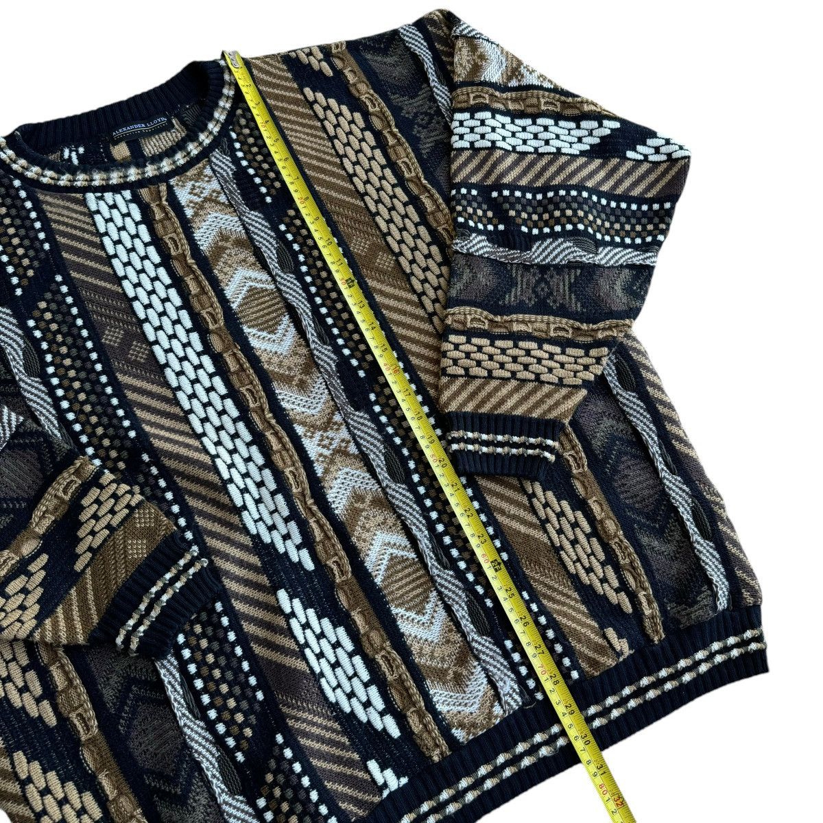 Coogi × Japanese Brand × Vintage Alexander Lloyd Coogi Style 3D Cable Knit Sweater Pullover Size US XL / EU 56 / 4 - 5 Thumbnail