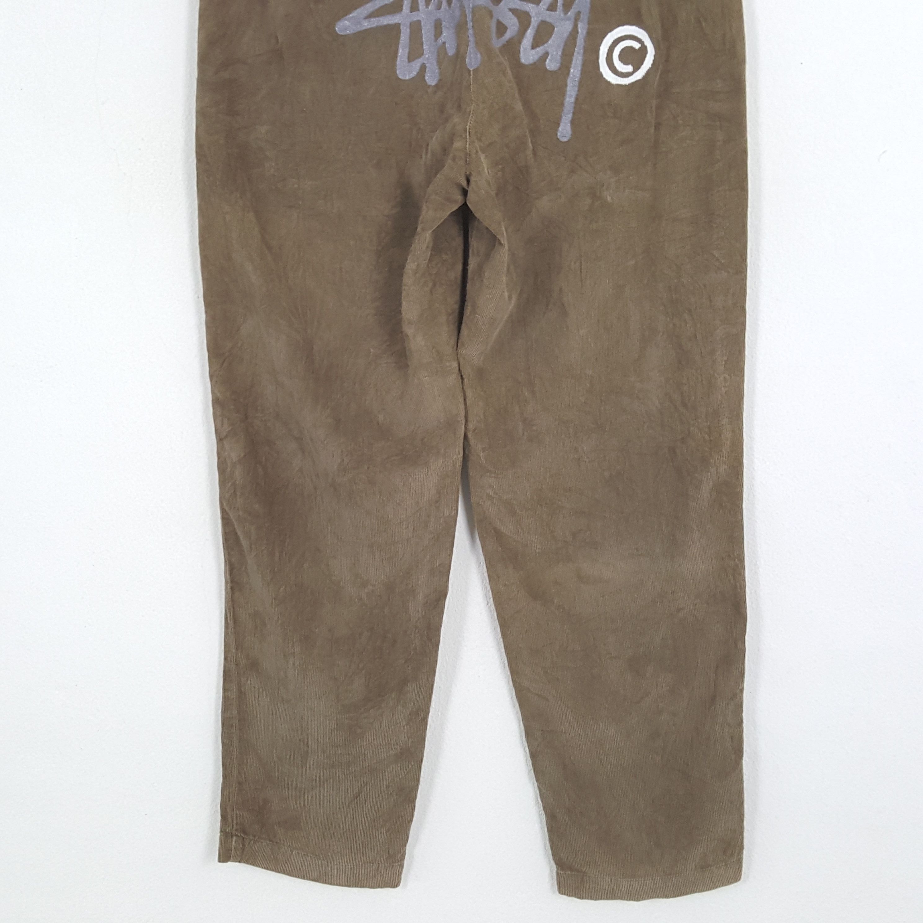 Stussy × Vintage STUSSY Streetwear Style Custom Art Velvet Pants Size US 29 - 3 Thumbnail