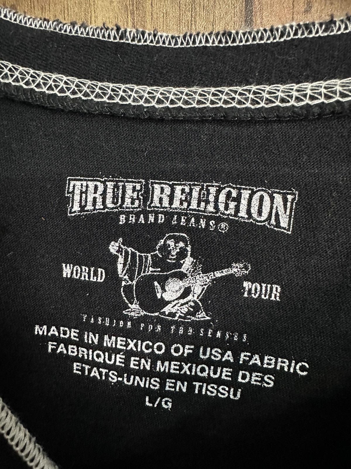 True Religion Y2k True Religion Henley Embroidery Logo Black Tshirt A359 Size US L / EU 52-54 / 3 - 6 Thumbnail